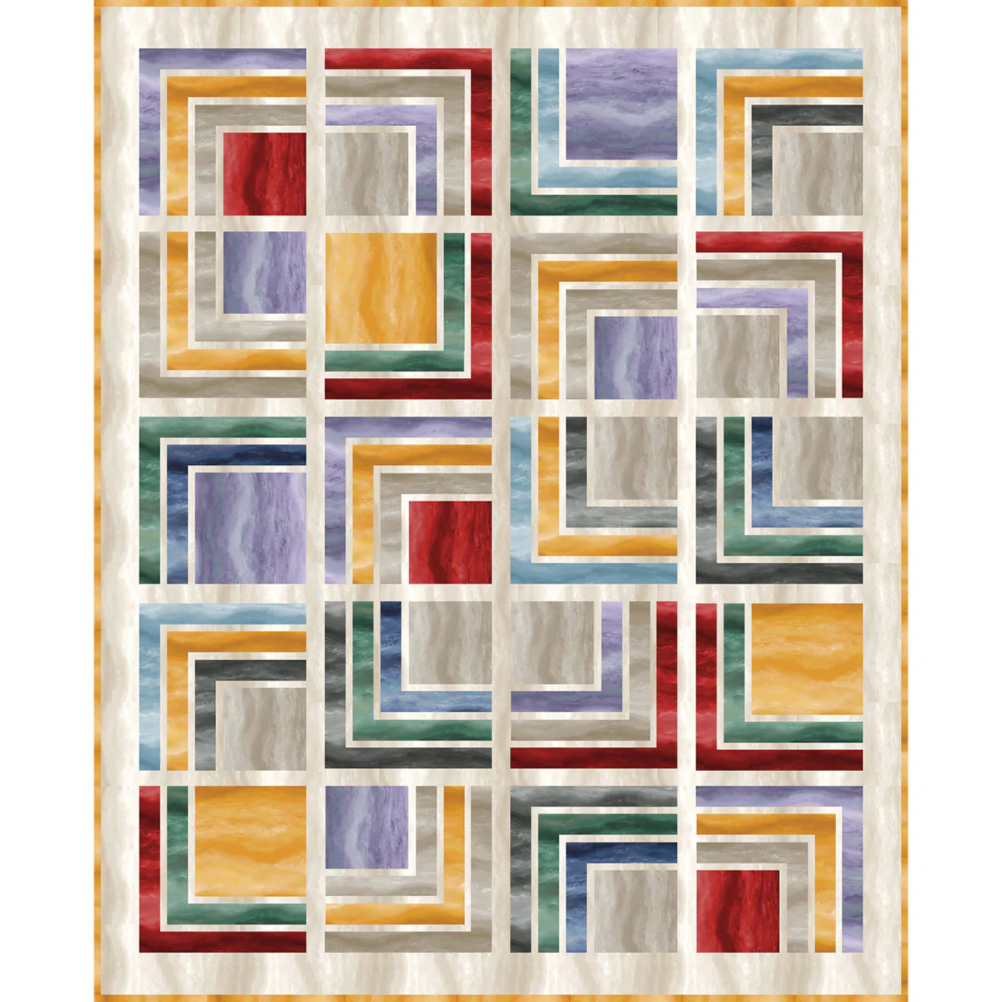 Undercurrent - Seaglass Panes Digital Quilt Top - by Whistler Studios with Windham Fabrics