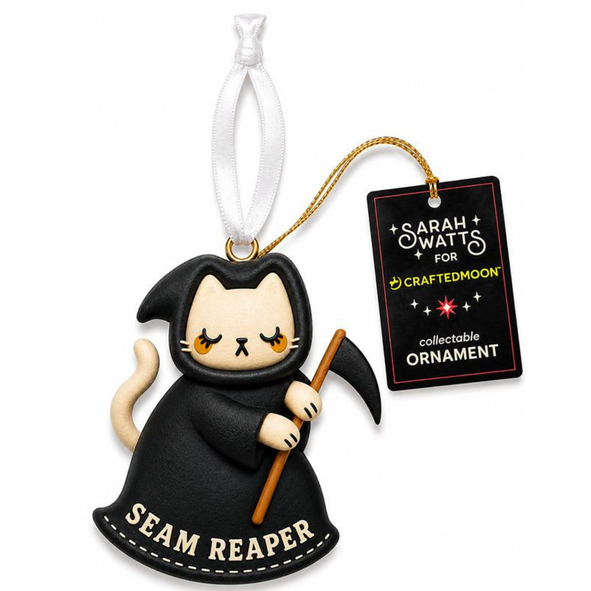 Seam Reaper Cat Ornament - by Sarah Watts for Craftedmoon