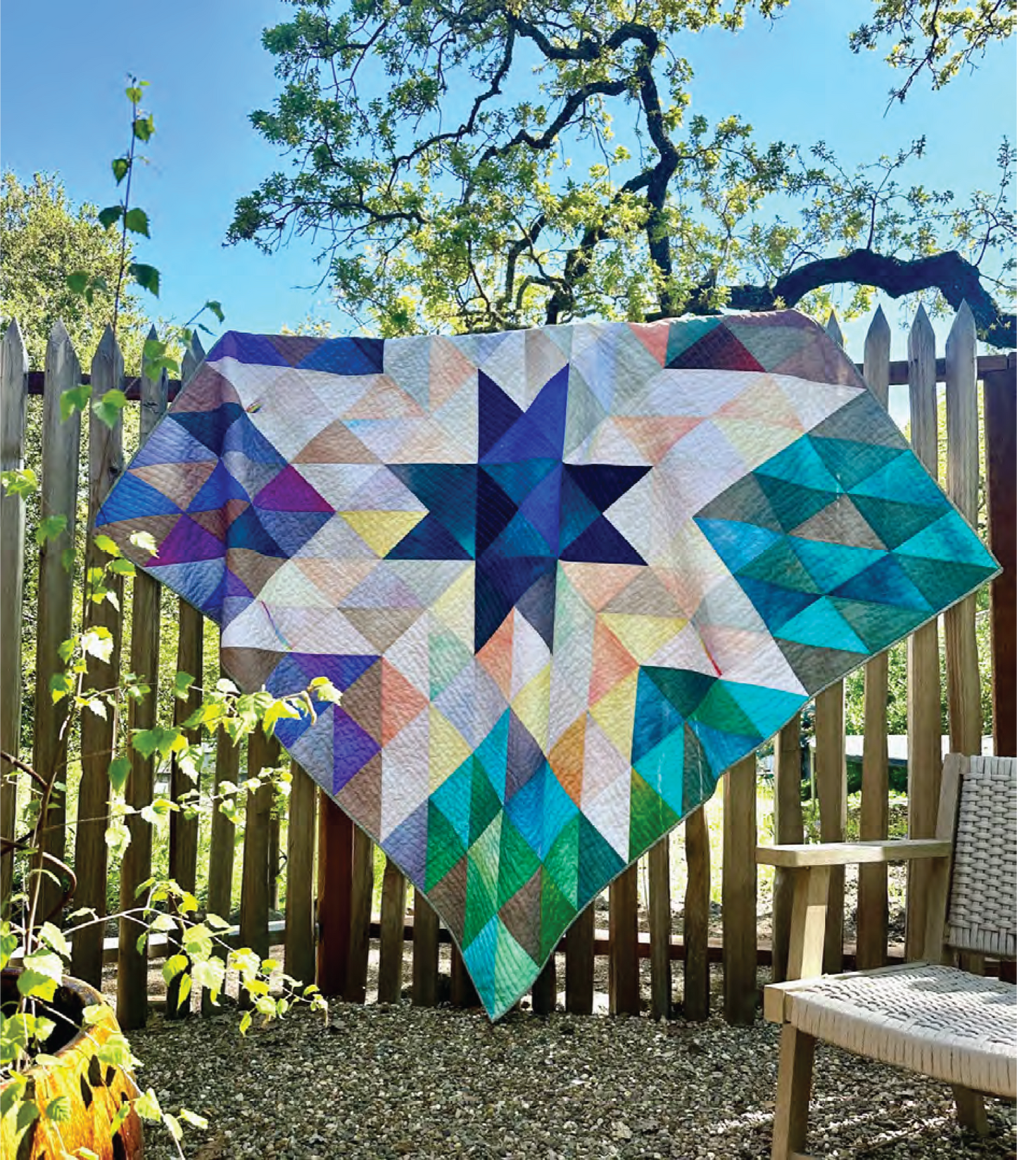 Grand Star Quilt Kit featuring Sky Ombre by Jennifer Sampou