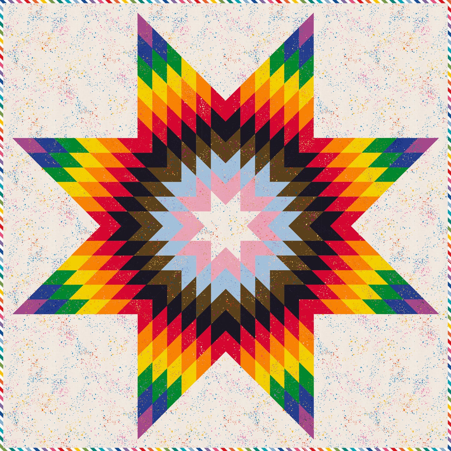 60" x 60" Lone Star Quilt Kit - Fortschritts-Pride-Flagge - Love is Love Fabrics - Mx Domestic