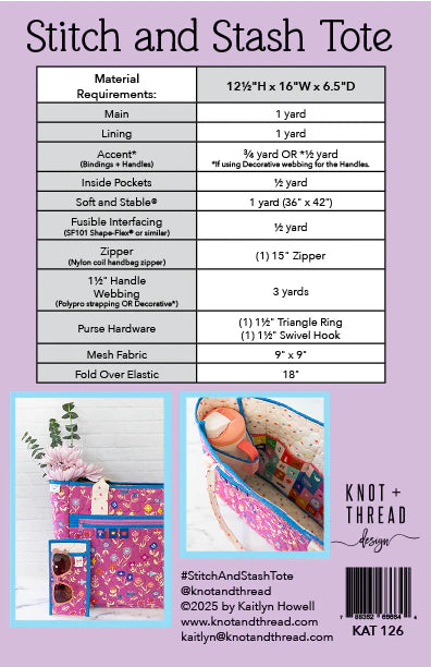 Ink Shop - Stitch and Stash Tote Kit - by Sarah Watts with Ruby Star Society