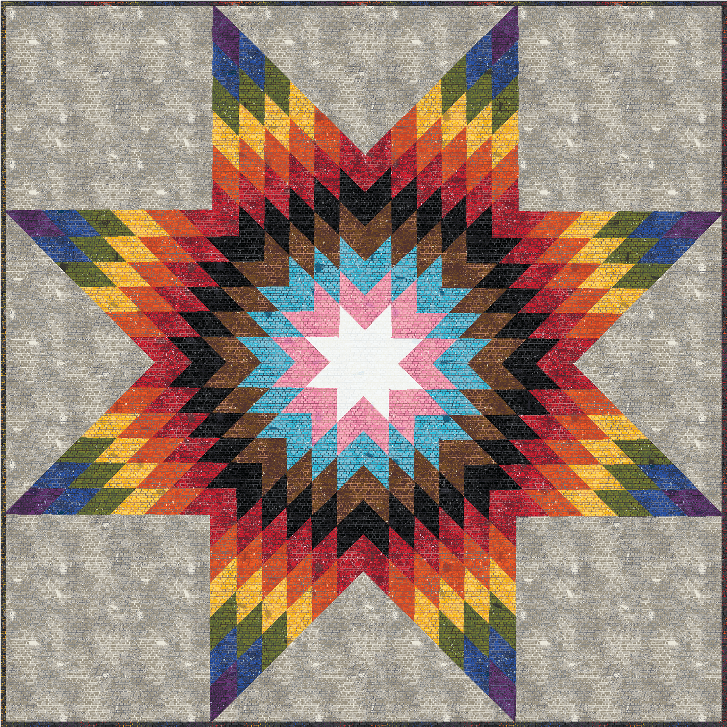 Kit de edredón Lone Star de 60" x 60" - Bandera del Orgullo del Progreso - Telas Love is Love - Mx Domestic