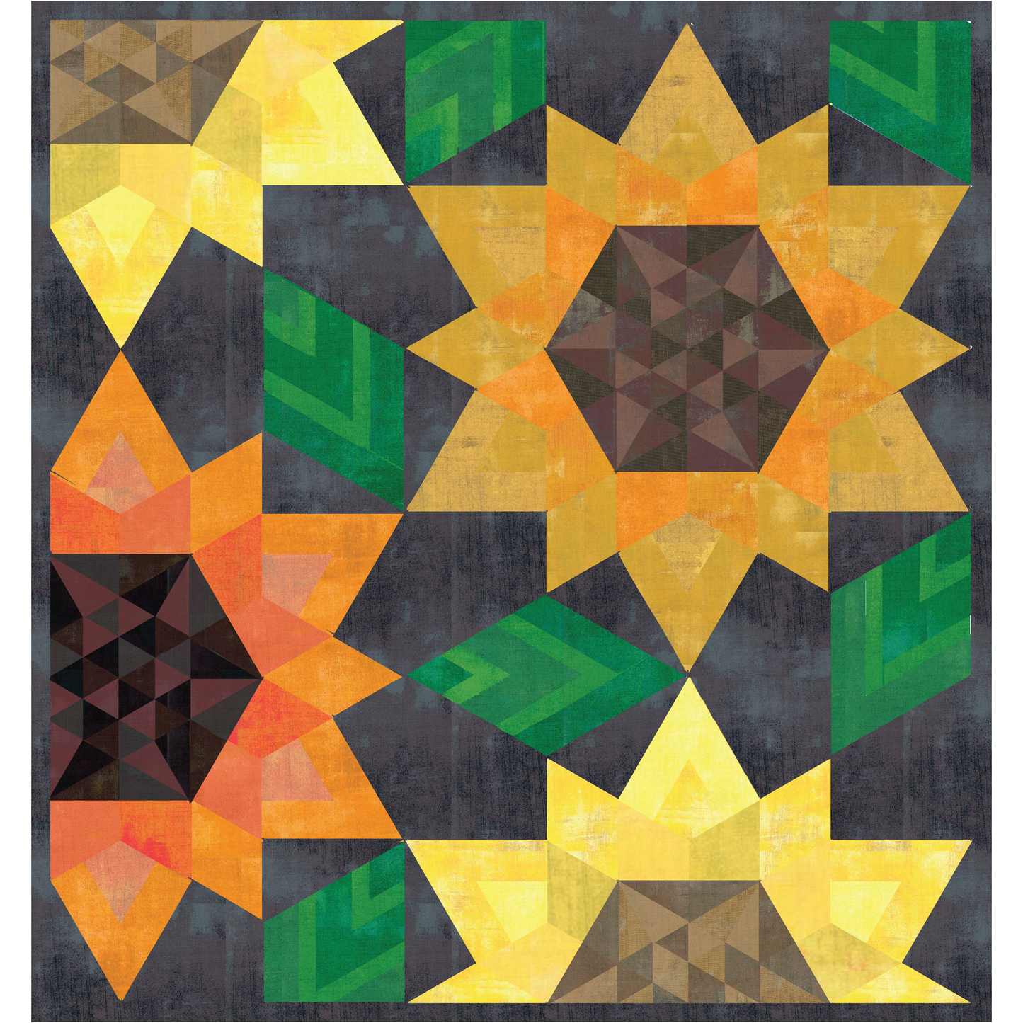 Golden Hour – Crimson Christmas Quilt Kit (Sunflower Edition) – by Krista Moser