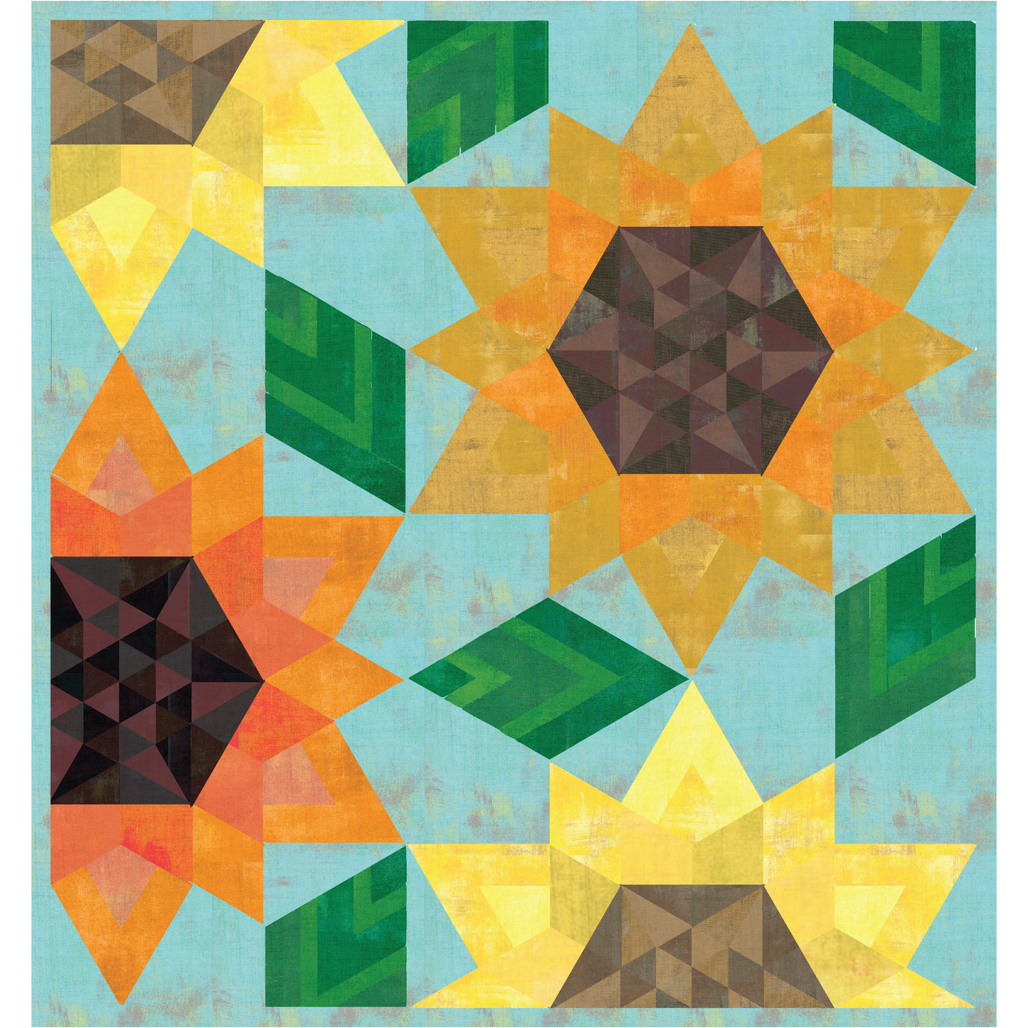 Golden Hour – Crimson Christmas Quilt Kit (Sunflower Edition) – by Krista Moser