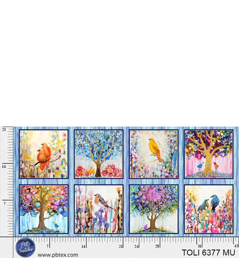 Tree of Life - Painted Nature Block Panel - by Sylvie Demers with P&B Textiles