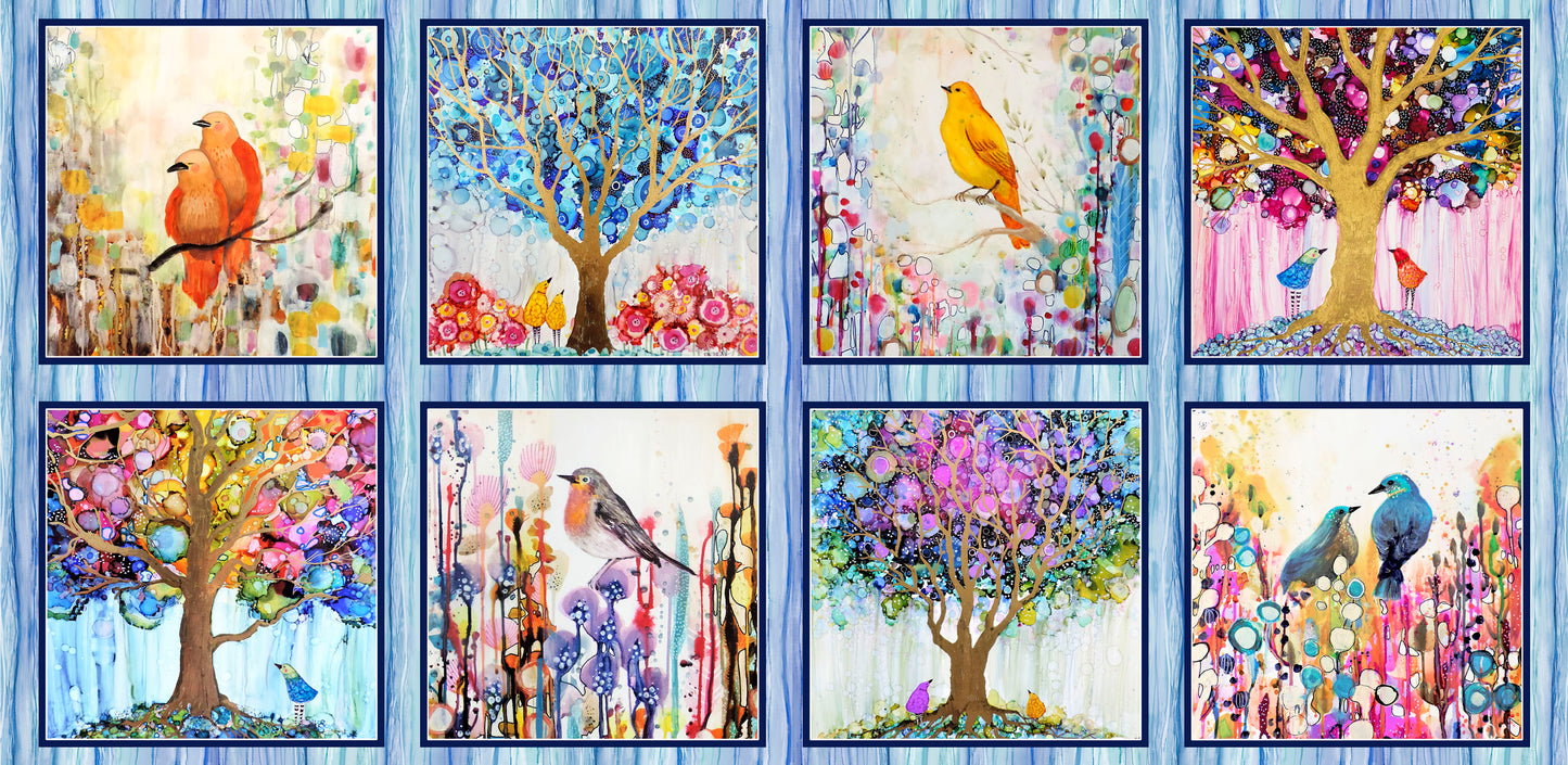 Tree of Life - Painted Nature Block Panel - by Sylvie Demers with P&B Textiles
