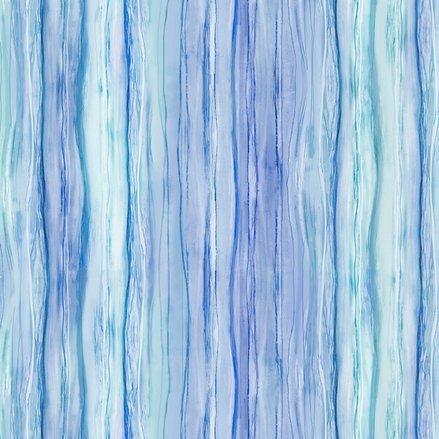 Tree of Life - Ombre Water Stripe in Light Blue - by Sylvie Demers with P&B Textiles