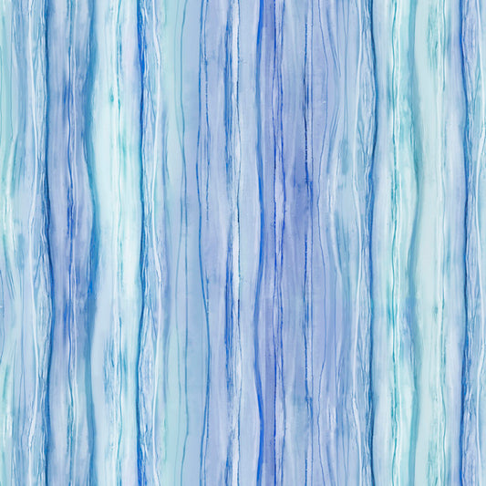 Tree of Life - Ombre Water Stripe in Light Blue - by Sylvie Demers with P&B Textiles