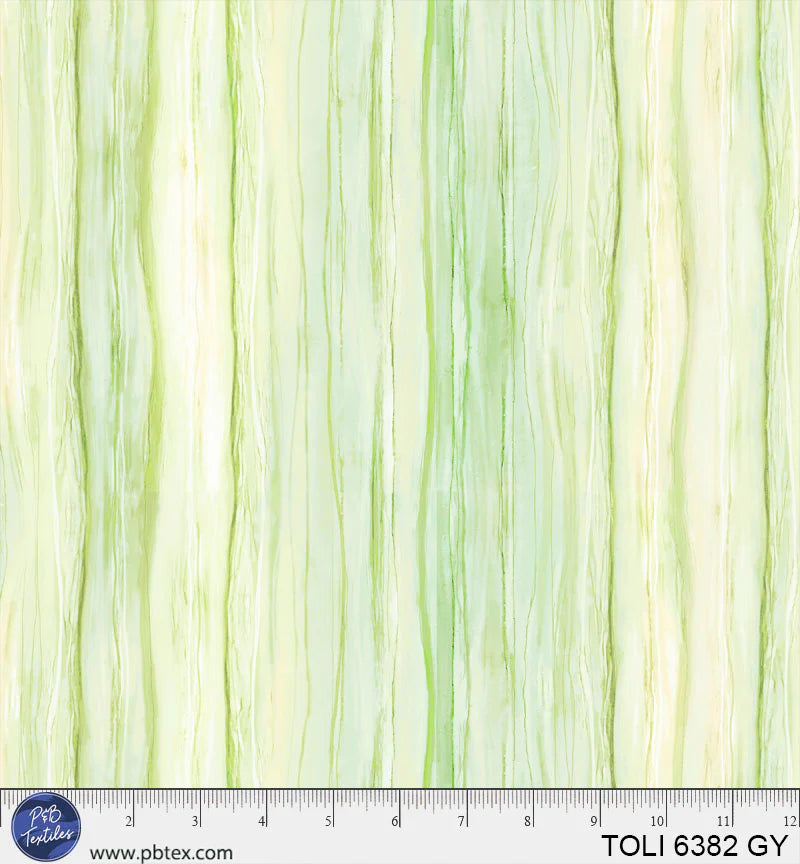 Tree of Life - Ombre Water Stripe in Green - by Sylvie Demers with P&B Textiles