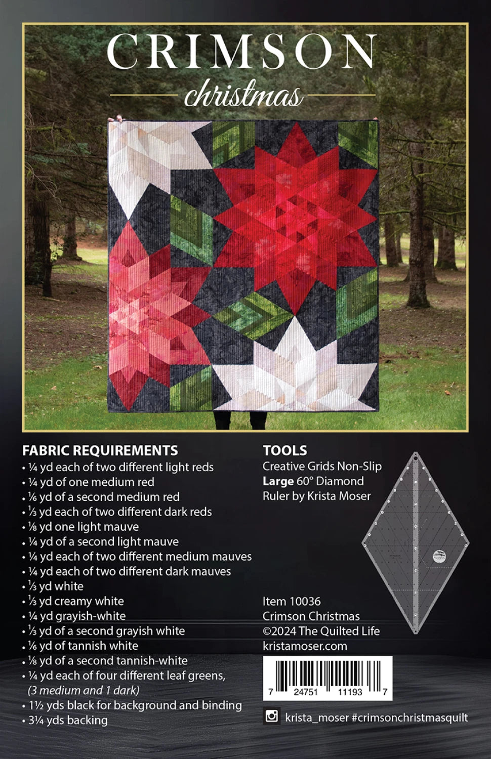 Crimson Christmas Quilt Pattern - by Krista Moser