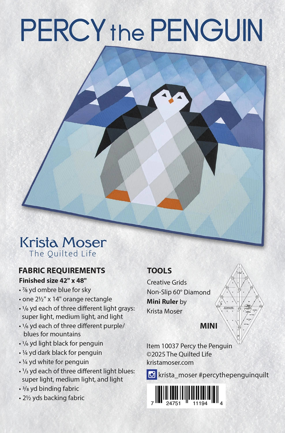 Percy the Penguin Quilt Pattern - by Krista Moser