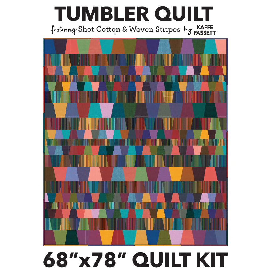 Tumbler Quilt Kit – Featuring Shot Cottons & Stripes by Kaffe Fassett