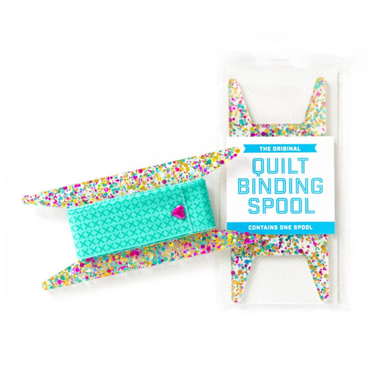Glitter Binding Spool Teal, Aqua, & Gold Glitter by Stitch Supply