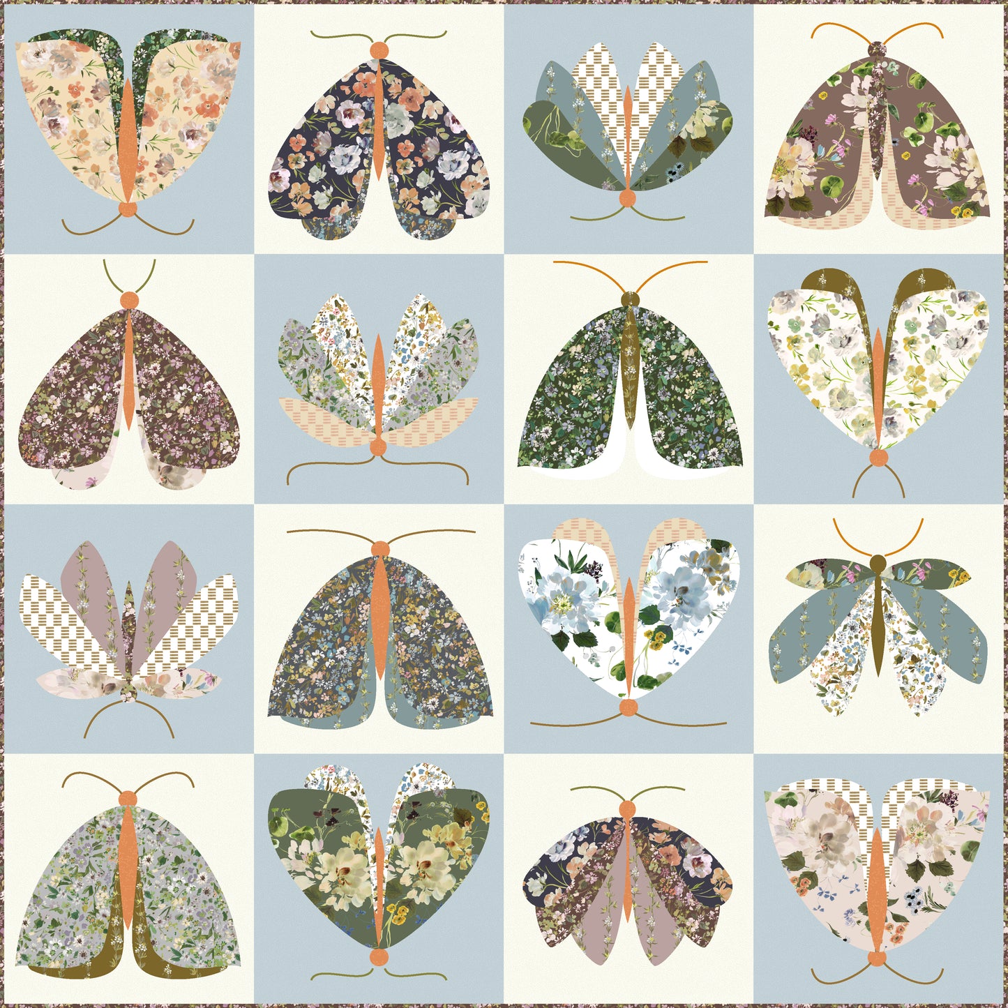 Winged Quilt - Digital Quilt Top - Featuring Bloomfield by Kelly Ventura for Windham Fabrics