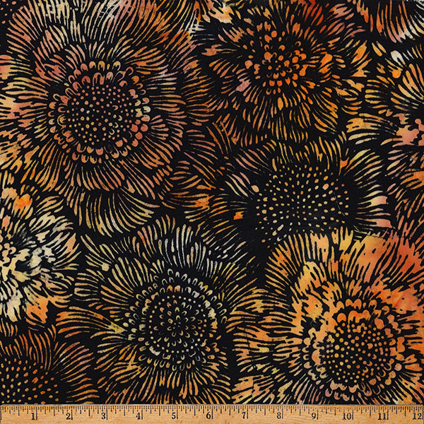 Bali Batik - Ember Glow - Flowers in October - by Hoffman Fabrics