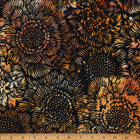 Bali Batik - Ember Glow - Flowers in October - by Hoffman Fabrics
