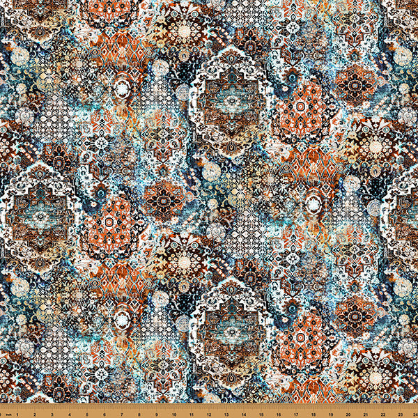 Petal & Twist Quilting Cotton - Rusty - by Hoffman Fabrics