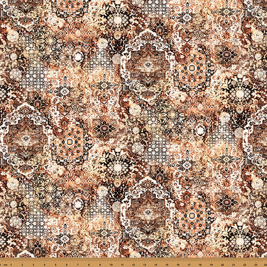 Petal & Twist Quilting Cotton - Sawdust - by Hoffman Fabrics