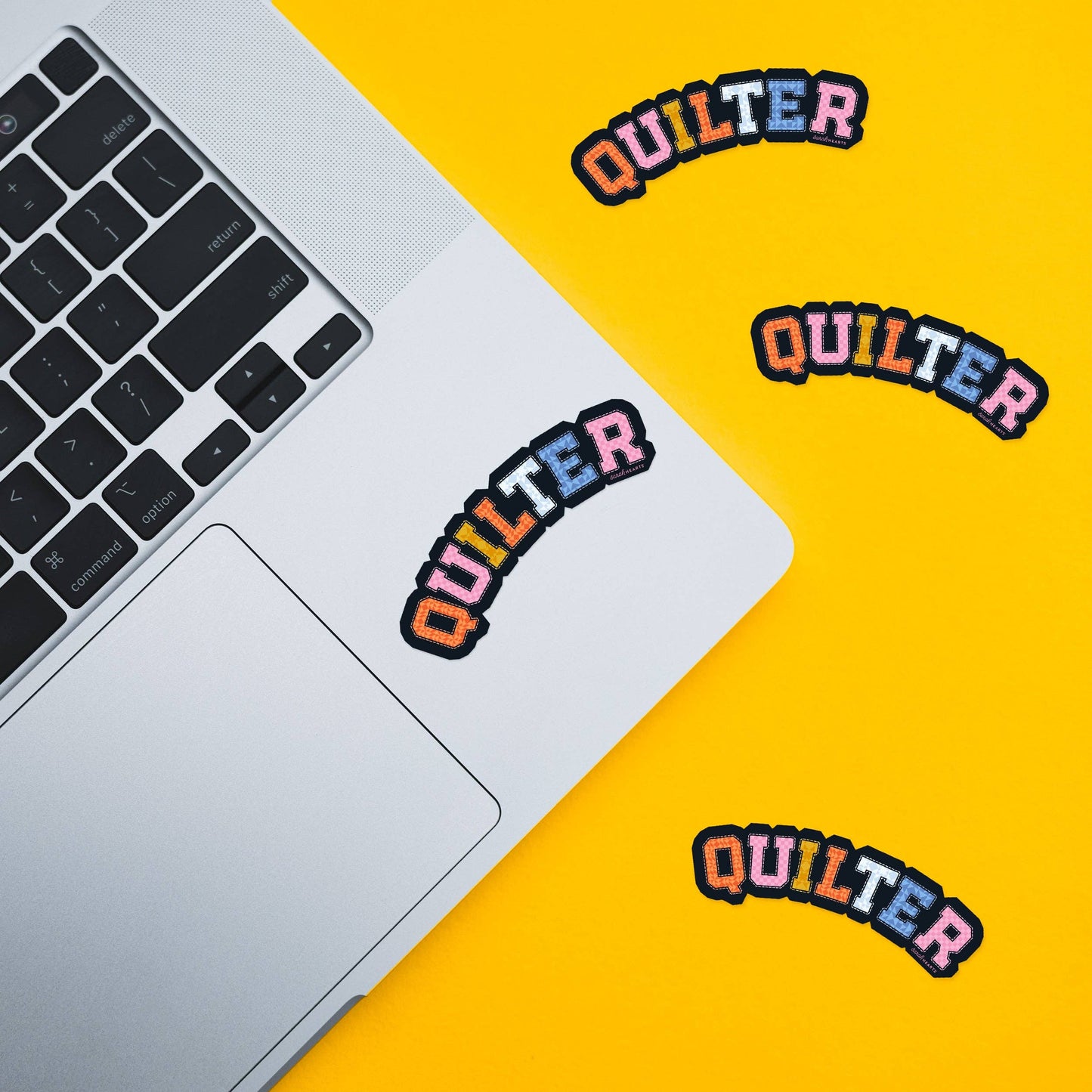 Sarah Hearts - Quilter Sticker - Vinyl Waterproof Sticker