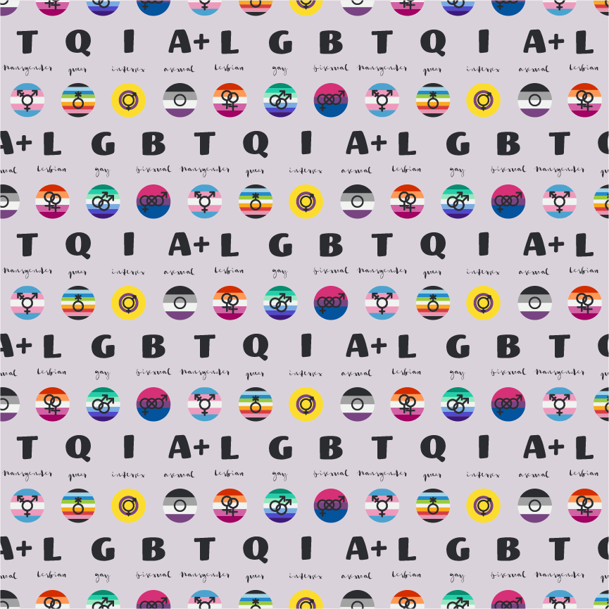 Acronym in Multi-Color (Half yard cut) - Love is Love Pride Fabrics - Mx Domestic