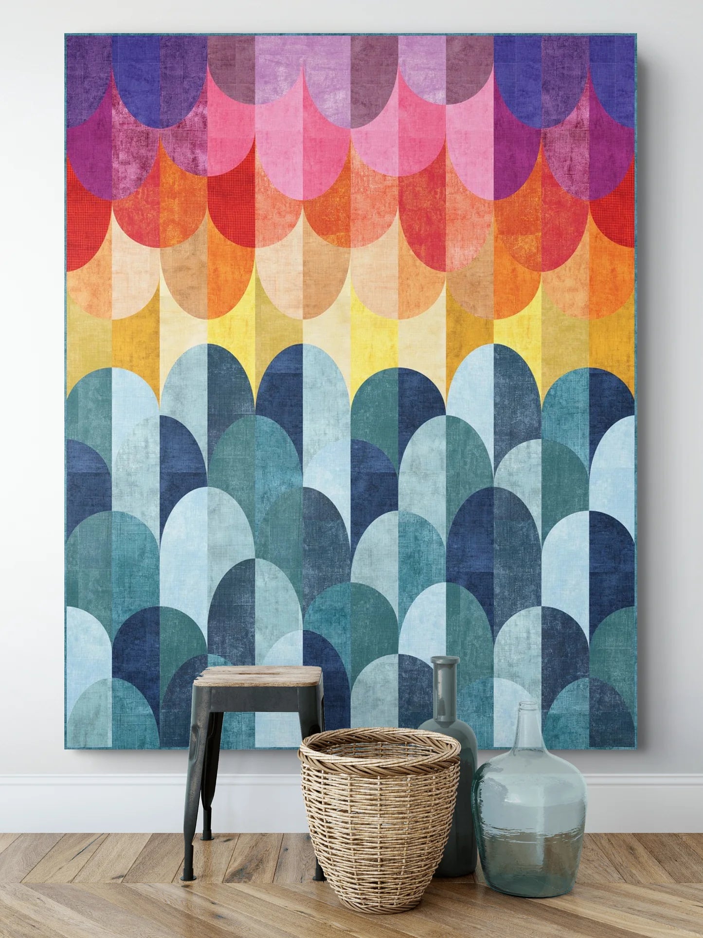 Big Island Sunset Quilt Kit featuring Chalk & Charcoal by Jennifer Sampou