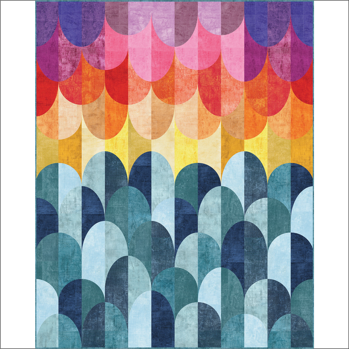 Big Island Sunset Quilt Kit featuring Chalk & Charcoal by Jennifer Sampou
