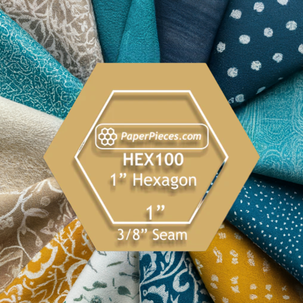 1" Hexagons: Acrylic Template With 3/8" Seam Allowance