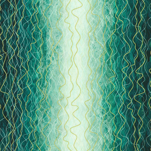 Hill Shine - Teal Gradient - by Rose Halsey with Robert Kaufman Fabrics