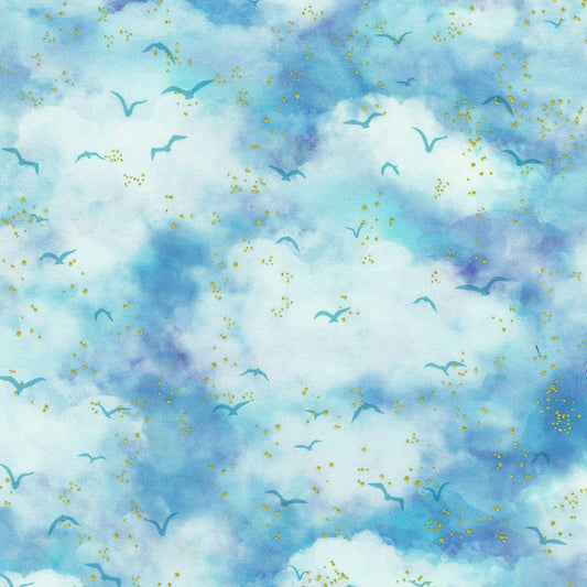 Hill Shine - Sky - by Rose Halsey with Robert Kaufman Fabrics