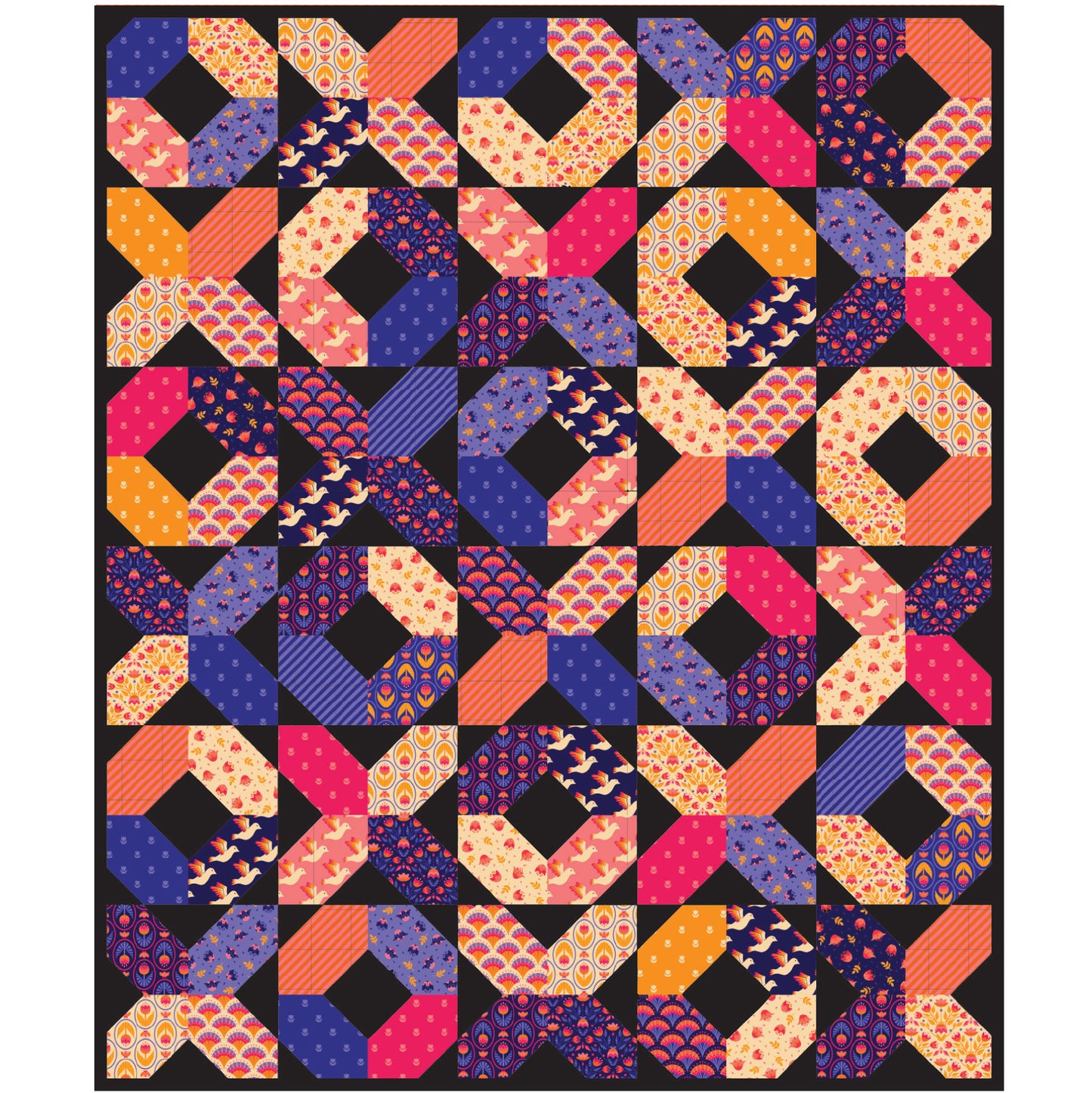 Hugs & Kisses Quilt Kit - Blooming Garden Edition