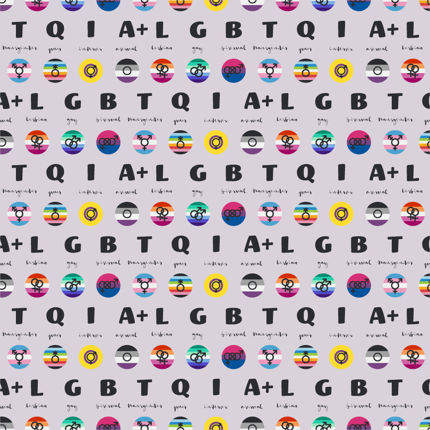 Acronym in Multi-Color (Half yard cut) - Love is Love Pride Fabrics - Mx Domestic