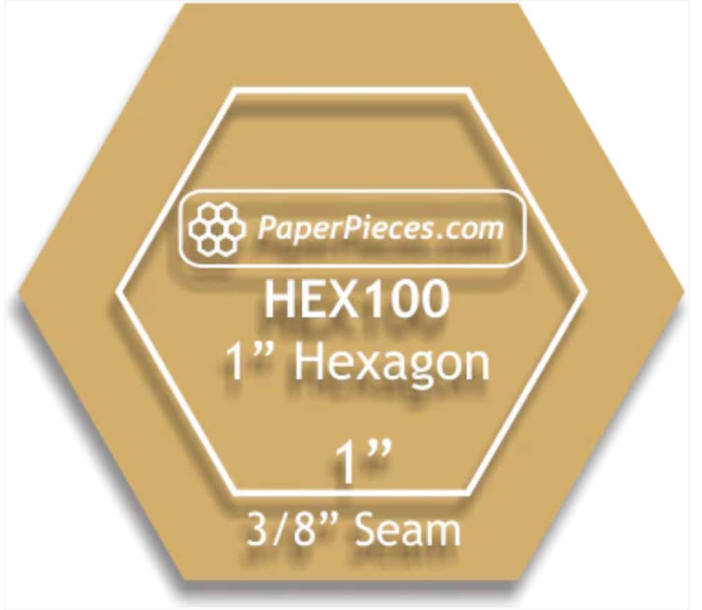 1" Hexagons: Acrylic Template With 3/8" Seam Allowance