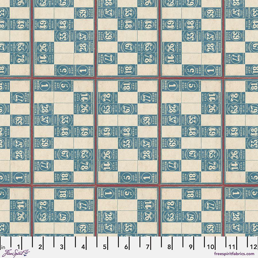 Eclectic Elements Palette Blue - Numbers (Half Yard Cut) - by Tim Holtz with FreeSpirit Fabrics