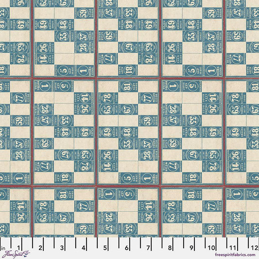 Eclectic Elements Palette Blue - Numbers (Half Yard Cut) - by Tim Holtz with FreeSpirit Fabrics