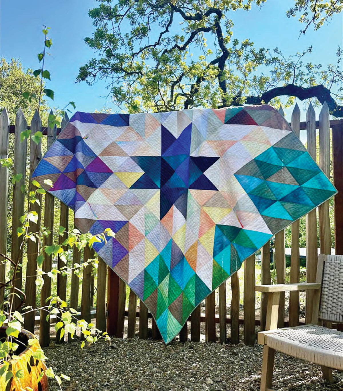Grand Star Quilt Kit featuring Sky Ombre by Jennifer Sampou