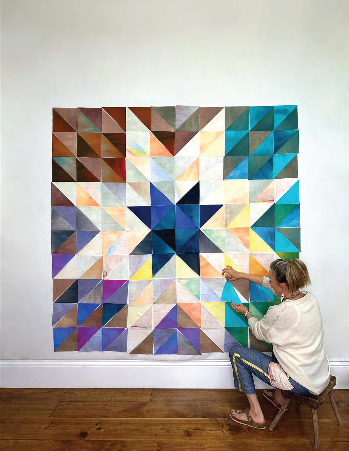 Grand Star Quilt Kit featuring Sky Ombre by Jennifer Sampou