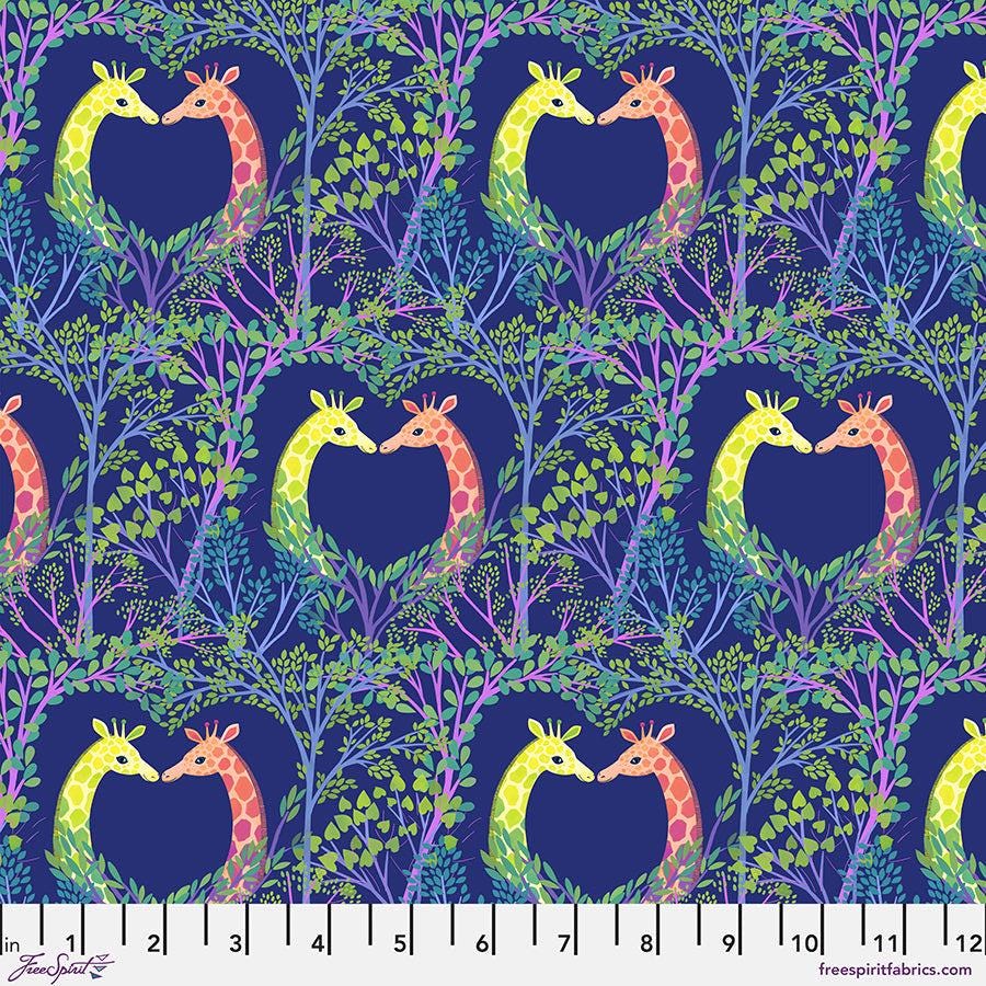 Love in the Wild – Love in the Trees - Blue (Half Yard Cut) – by Katy Tanis with FreeSpirit Fabrics
