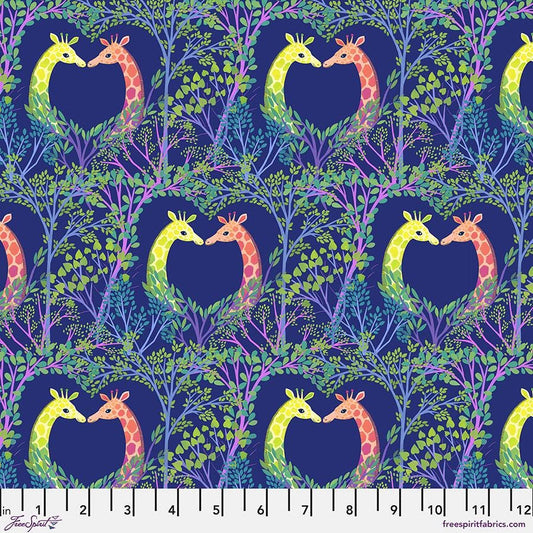 Love in the Wild – Love in the Trees - Blue (Half Yard Cut) – by Katy Tanis with FreeSpirit Fabrics