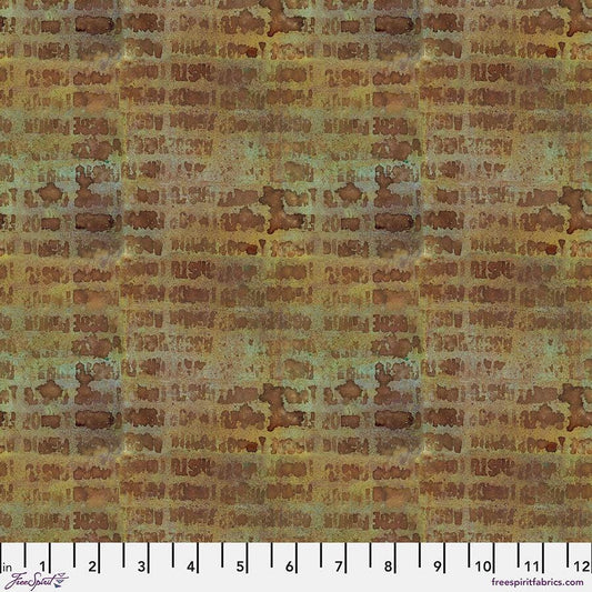 On Your Mark – Alphabet City - Rust (Half Yard Cut) – by Seth Apter with FreeSpirit Fabrics