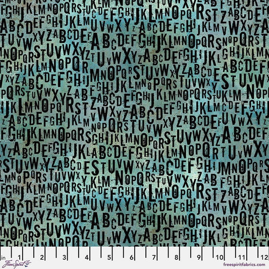 On Your Mark – Chain Mail - Seafoam (Half Yard Cut) – by Seth Apter with FreeSpirit Fabrics