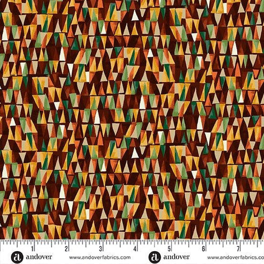 Golden by Makower UK – Geometric (Brown) (Half Yard Cut) – by Makower UK with Makower UK