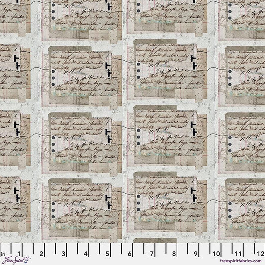 On Your Mark – Script - Paper (Half Yard Cut) – by Seth Apter with FreeSpirit Fabrics