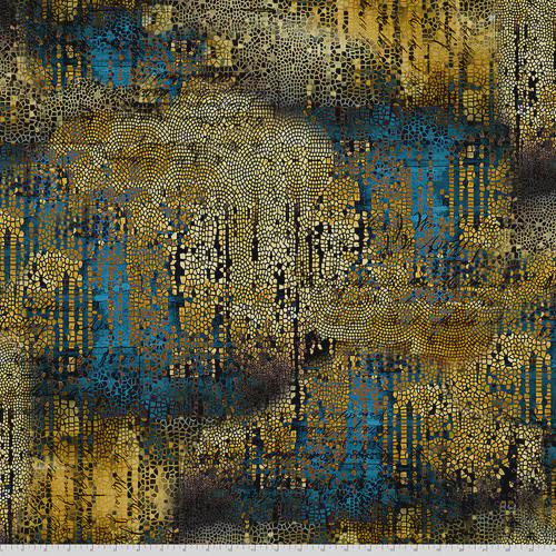 Abandoned - Gilded Mosaic - Gold - by Tim Holtz with Free Spirit Fabrics