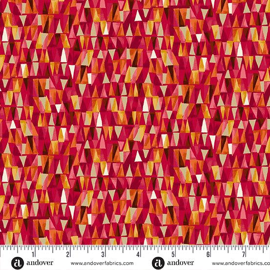 Golden by Makower UK – Geometric (Red) (Half Yard Cut) – by Makower UK with Makower UK