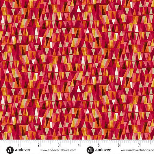 Golden by Makower UK – Geometric (Red) (Half Yard Cut) – by Makower UK with Makower UK