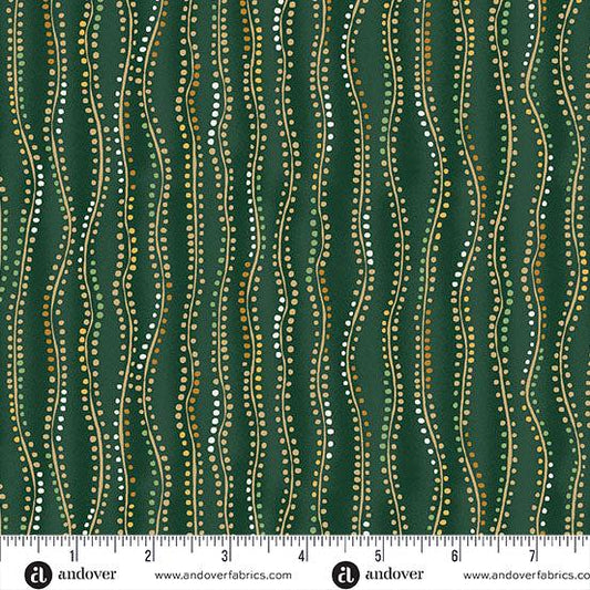 Golden by Makower UK – Stripe (Green) (Half Yard Cut) – by Makower UK with Makower UK