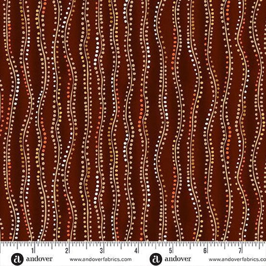 Golden by Makower UK – Stripe (Brown) (Half Yard Cut) – by Makower UK with Makower UK