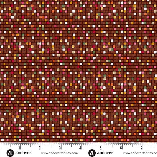 Golden by Makower UK – Mosaic (Brown) (Half Yard Cut) – by Makower UK with Makower UK