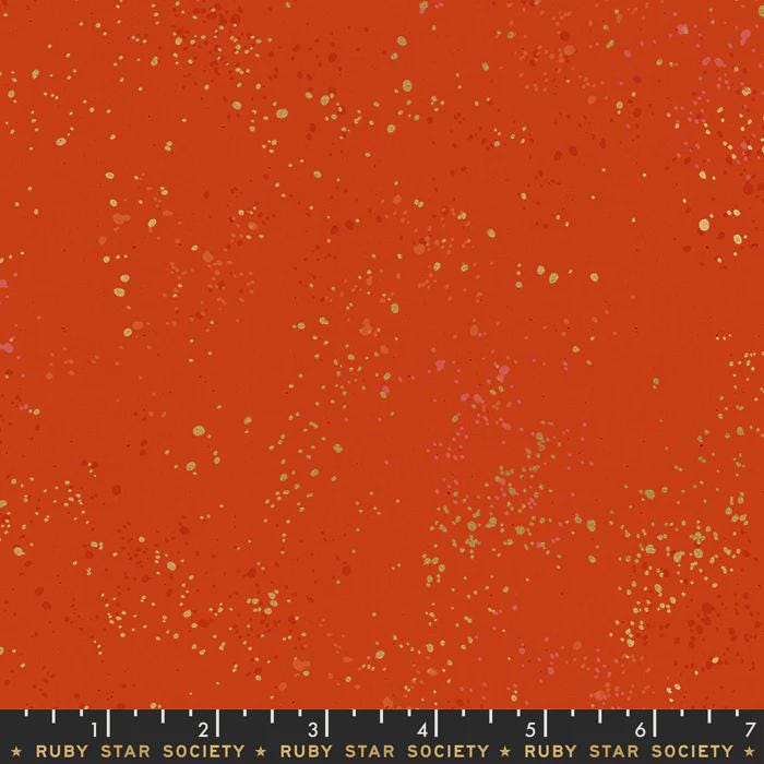 Speckled Metallic Fabric - Warm Red - by Rashida Coleman Hale with Ruby Star Society