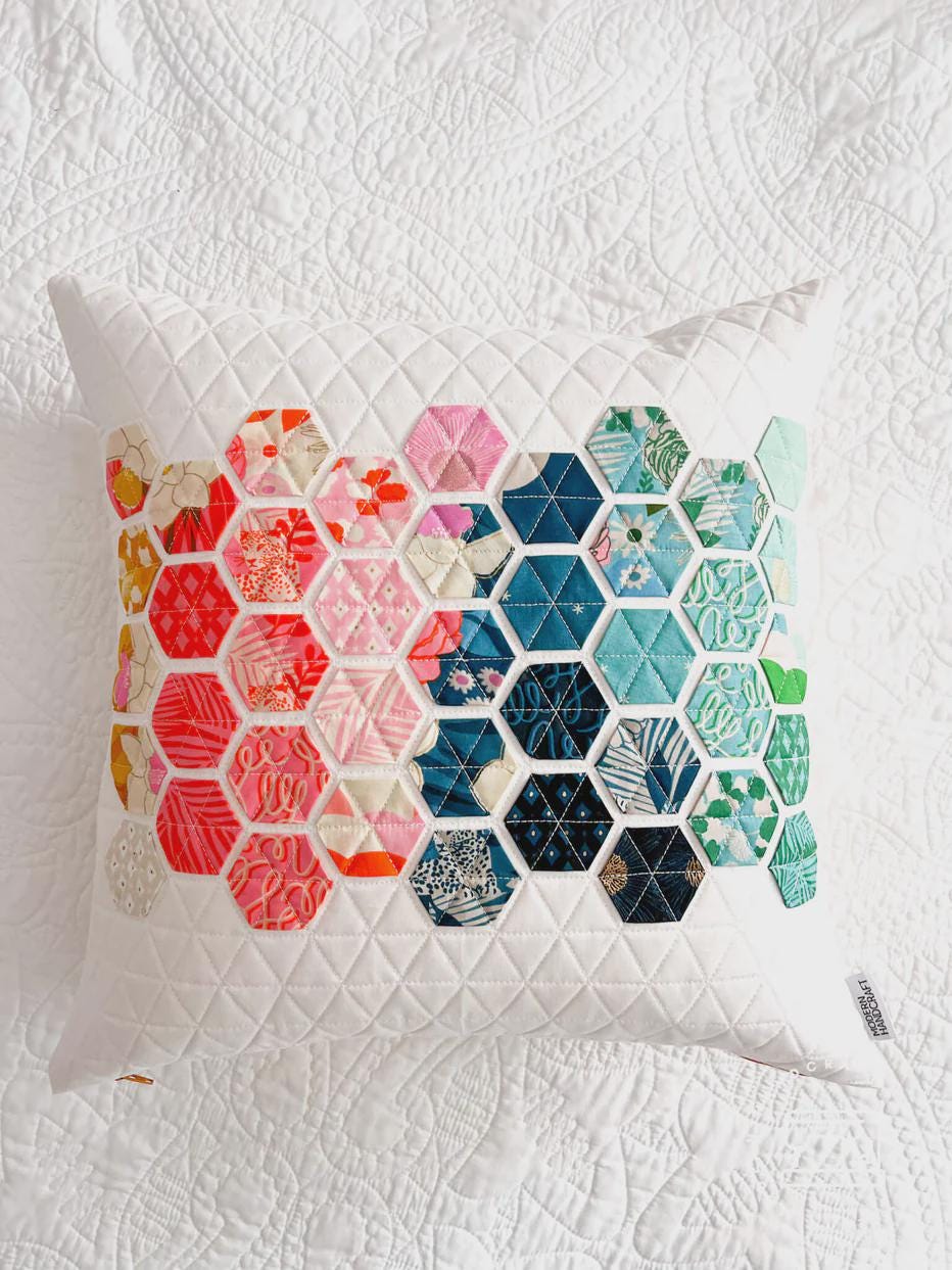 Hexie Pillow Printed Pattern by Modern Handcraft